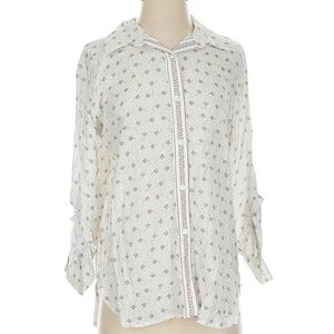 NWT Max Studio Cream Floral Button-Up Blouse